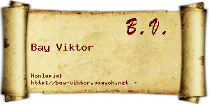 Bay Viktor névjegykártya